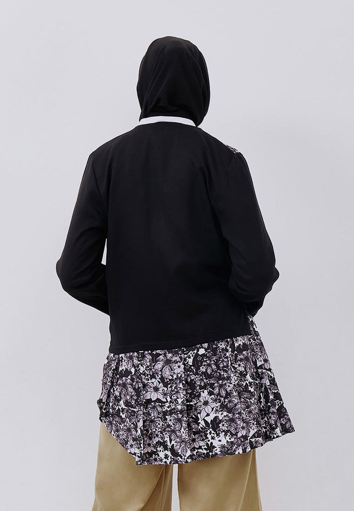 ASYMETRIC FLOWER PRINTED OUTER