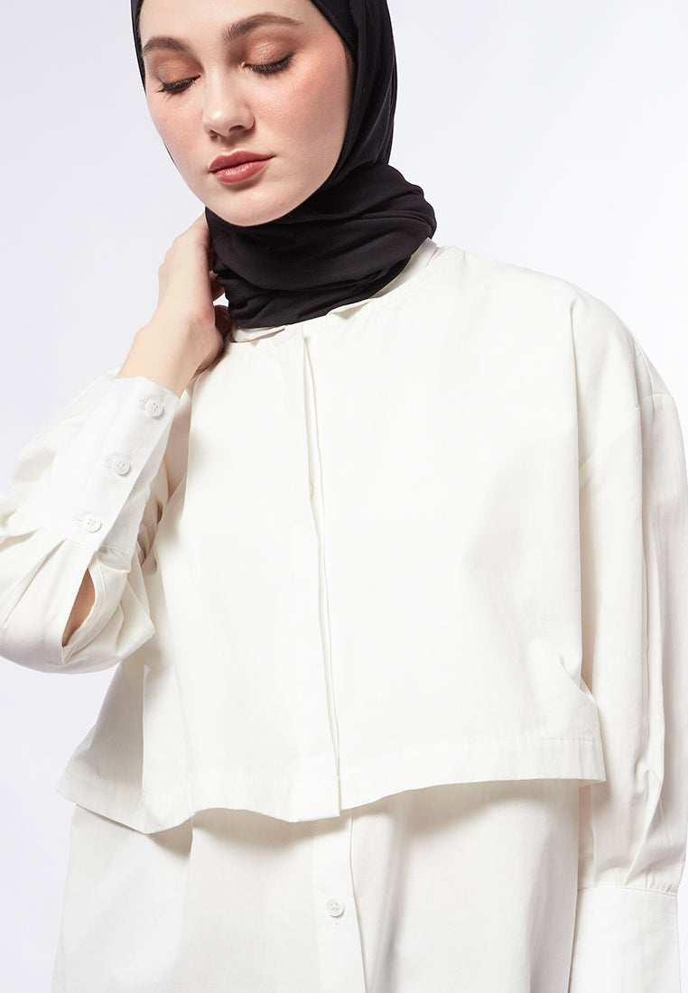 Kyara Embroidery Shirt - White