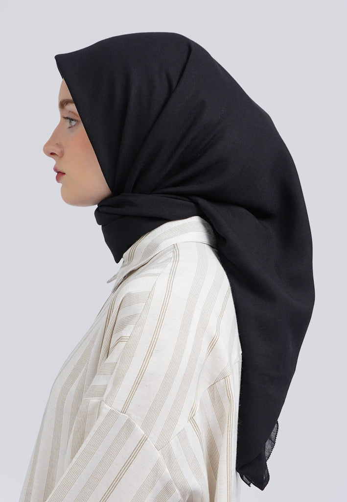 VOAL SQUARE SCARF-EYELASH