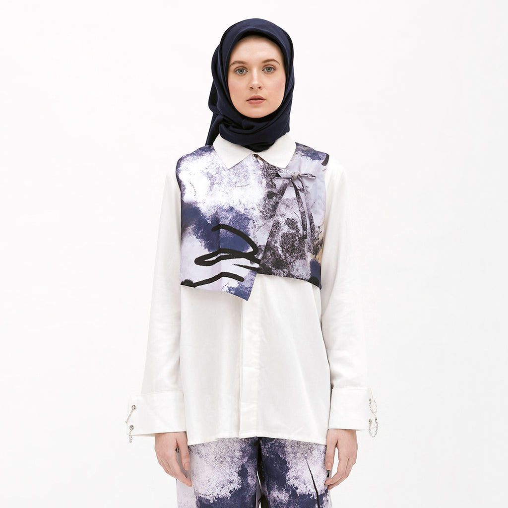 Saudade Statement Outer White-Blue