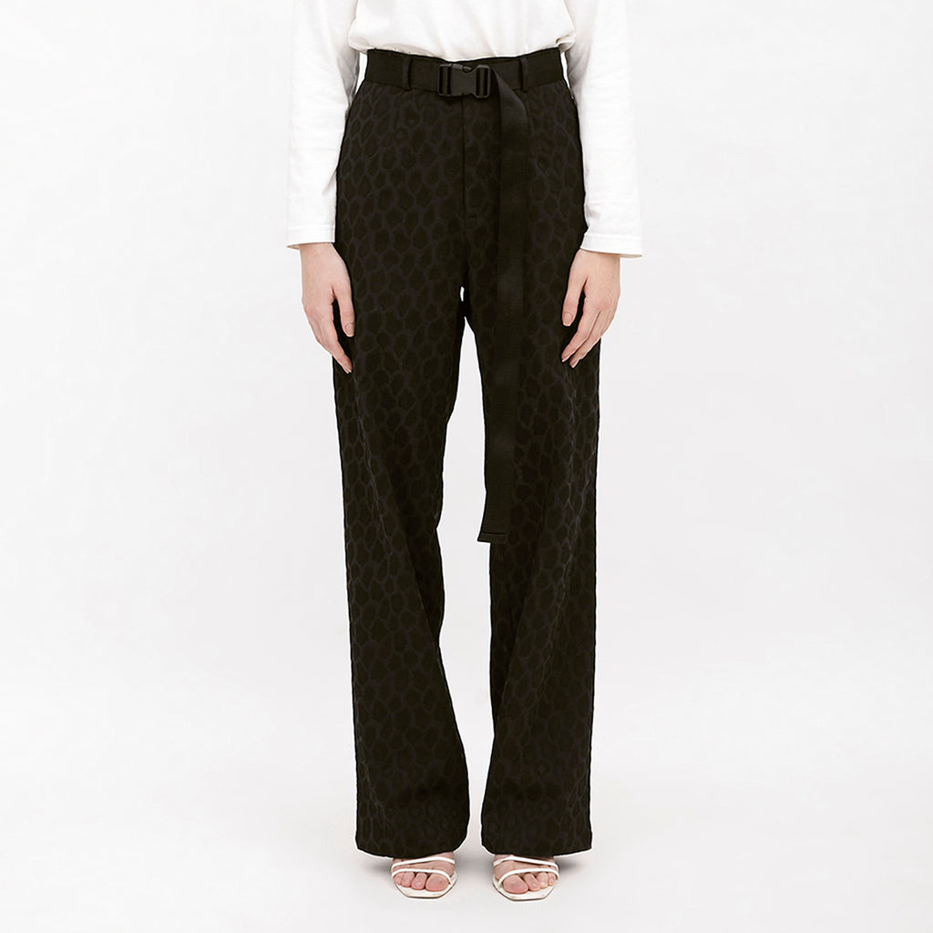 Belted Straight Pants Black