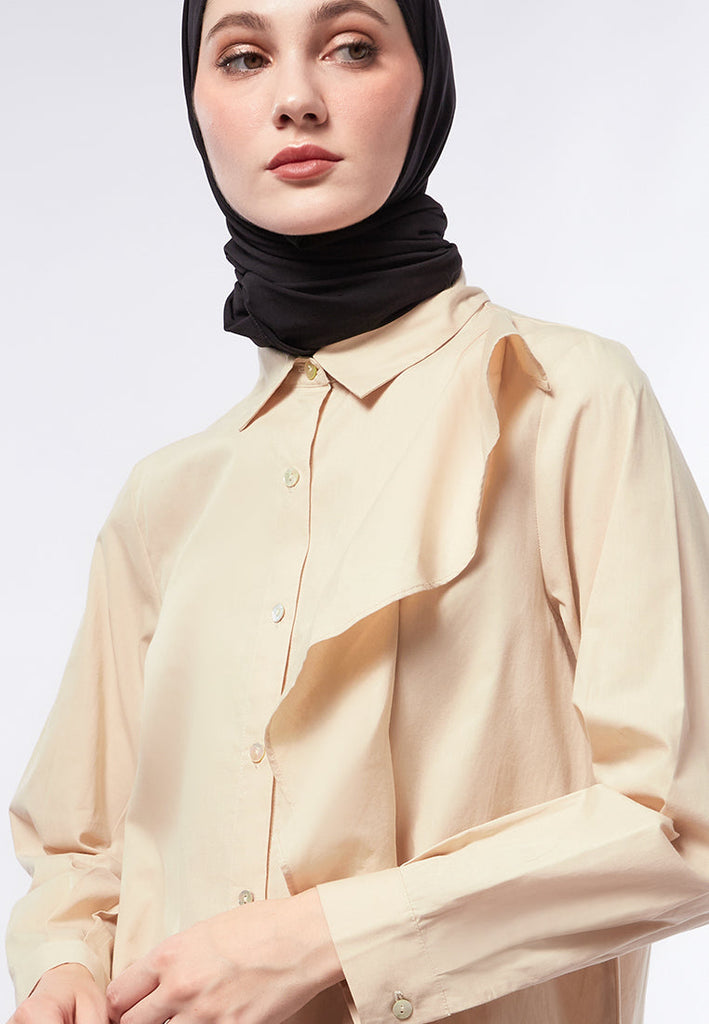 SHIRT WITH FLARE DETAIL