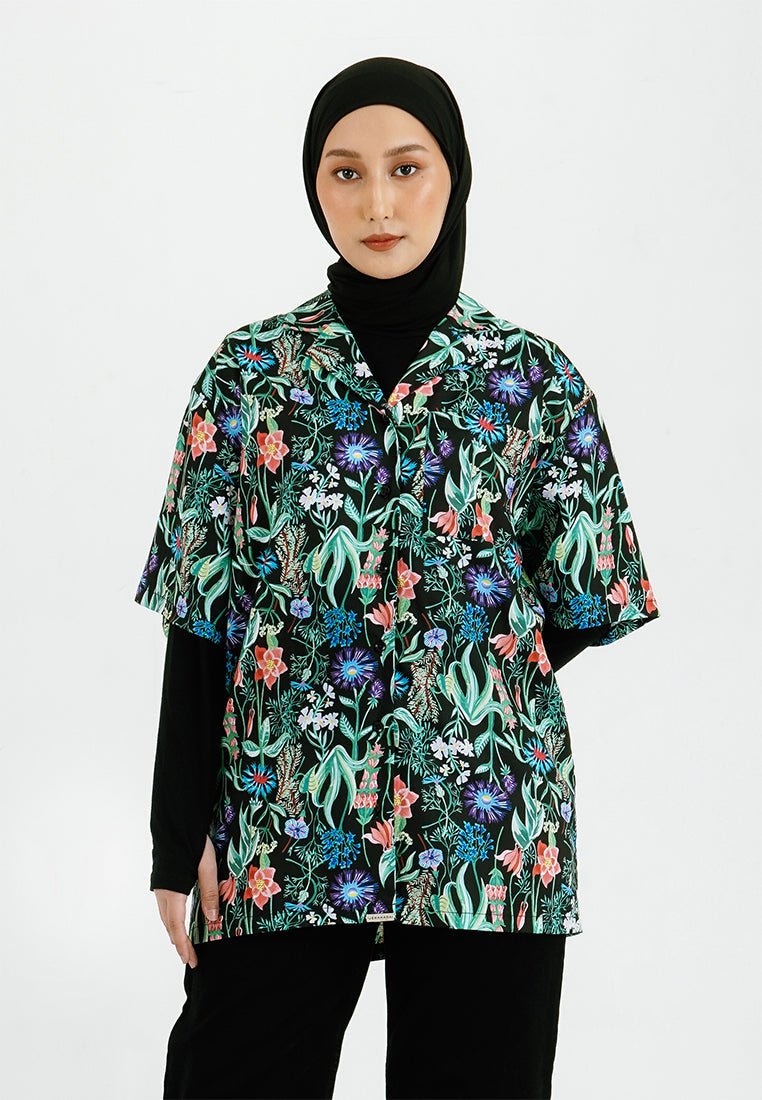 そばくん PRINTED SHORT SLEEVE PAJAMA SHIRT | Jenahara