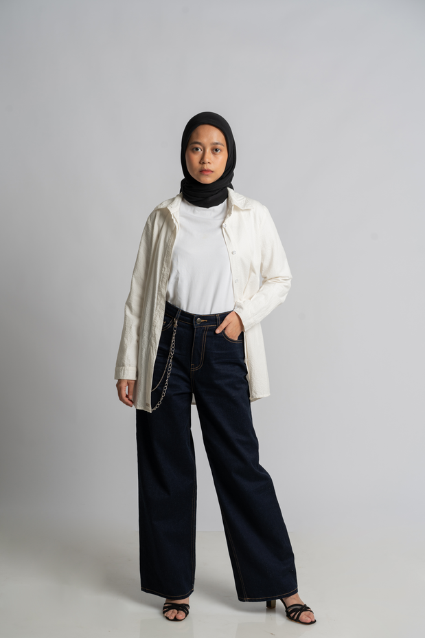 Saudade Wide Leg Jeans Navy Jenahara